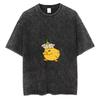 Funny Duck Graphic T Shirt Cute Yellow Duck Garlic Hat Cartoon Tee Kawaii Aesthetic Animal Shirt Unisex Casual Gift Top
