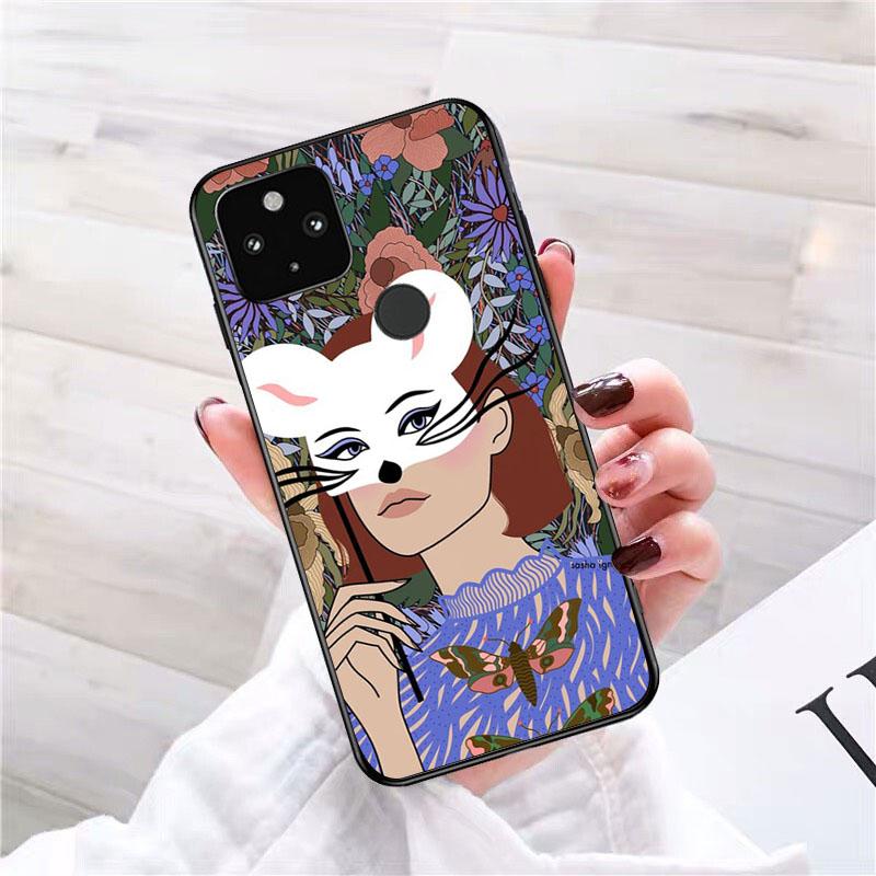 Art jaguar Flower Women Korean Phone Case for Google Pixel 7 Pro 7 6A 6 Pro 5A 4A 3A Pixel 4 XL Pixel 5 6 4 3 XL 3A XL 2 XL
