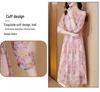 Elegant Wide-Waisted Floral Dress for Women - Slimming Summer 2026 Tummy-Concealing Skirt