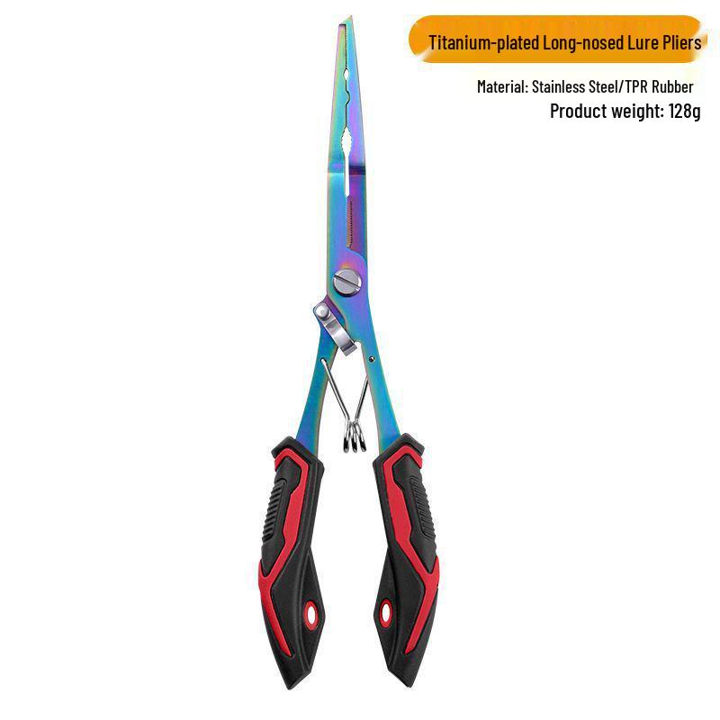 Multifunctional Stainless Steel Fishing Pliers: Hook Remover, Fish Gripper & Scissors красный