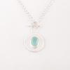 Natural Aqua Chalcedony Gemstone 925 Solid Silver Jewelry Handmade Pendant 1.4" PP-57-19