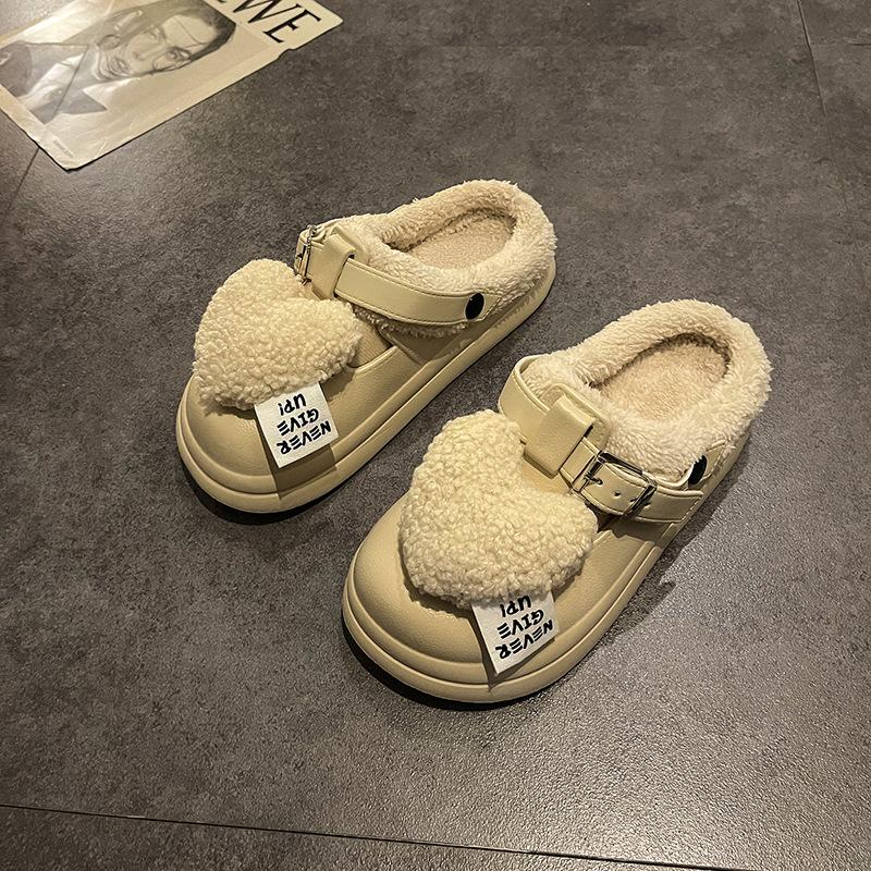 

Мультяшная девушка сердце волосы обувь женская 2025 осень и зима новый верхняя одежда повседневная универсальная высокое чувство сумка голова тапки прилив 40-41