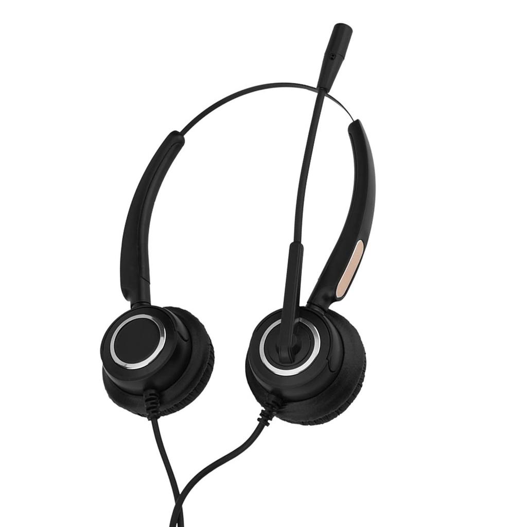 USB Headset with Headphones for Ideal for Call Online and with Mute Function Noise-Canceling Microphone, Dual-Ear PC, Centers, Telecommuting,