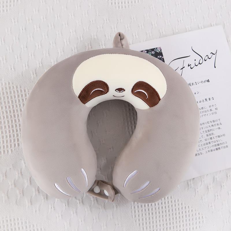 Cartoon Memory Foam U-Shaped Neck Pillow for Travel and Office