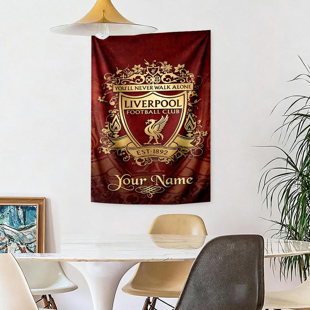 Liverpool Fc Custom Your Name Wall Decor Tapestry Art For Pet Memorial Birthdaywedding Party Backdrop Family Gift