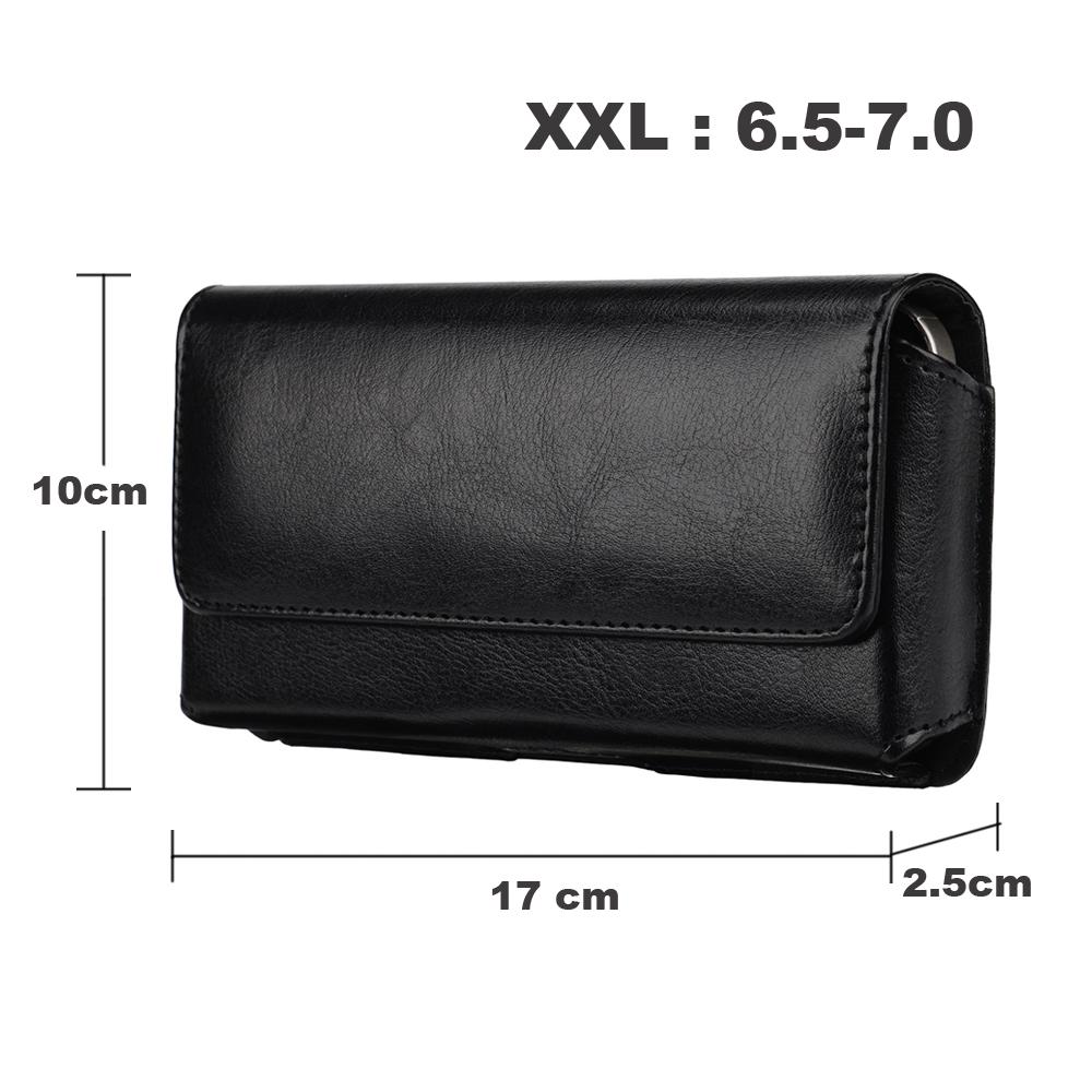 Universal Leather Mobile Phone Holster Belt Clip Case For iPhone 17 16 15 14 Pro Max Samsung Huawei Xiaomi Men Waist Bag Cover