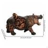 Mechanical Rhino Figurine Resin Steampunk Statue Collectible Industrial Animal Model for Men,