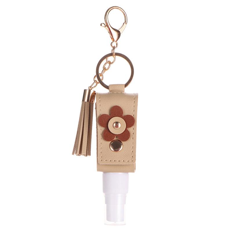 30Ml Empty Alcohol Spray Bottle Spray Type Sub-Bottling Hand Sanitizer Bottle Keychain Holder Portable Toner Tassel Leather Case