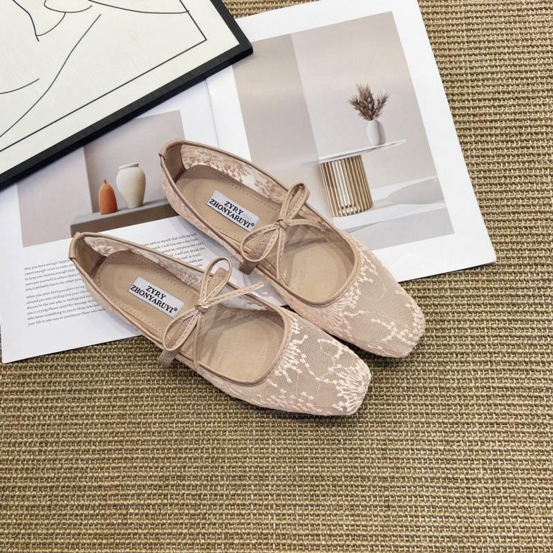 

Вечерний бриз плоский бант Мэри Джейн одинарная обувь женская носит новый летний сетчатый дышащий фея балетки 39 розовый