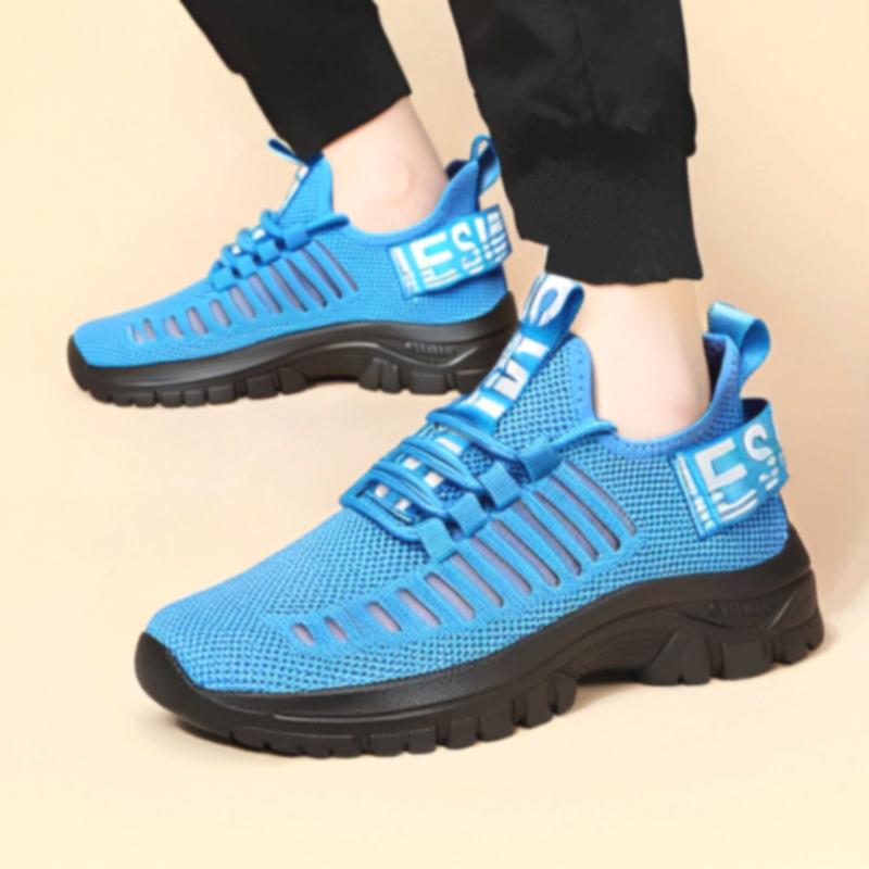 Comfortable Men's Mesh Shoes Breathable Mesh Fabric Flat Shoes Fashionable Daily Versatile Outdoor Tennis Training Travel Shoes