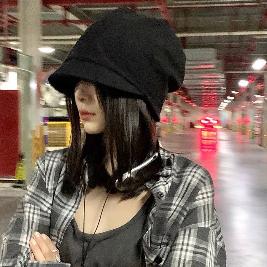 Autumn and Winter Solid Color Pile Hats for Women Without Makeup Small Fashionable Baotou Cold Hats Lazy Style Pullover Baotou Hats