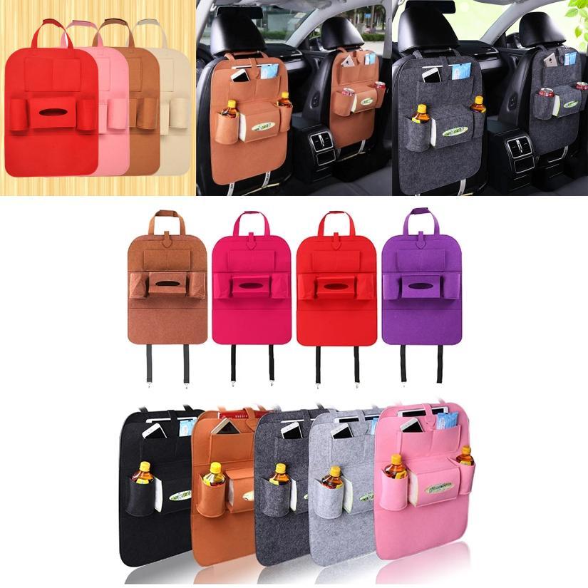 Car Rear Seat Organizer With Fabric Storage Bag For Children Car Interior Accessories
