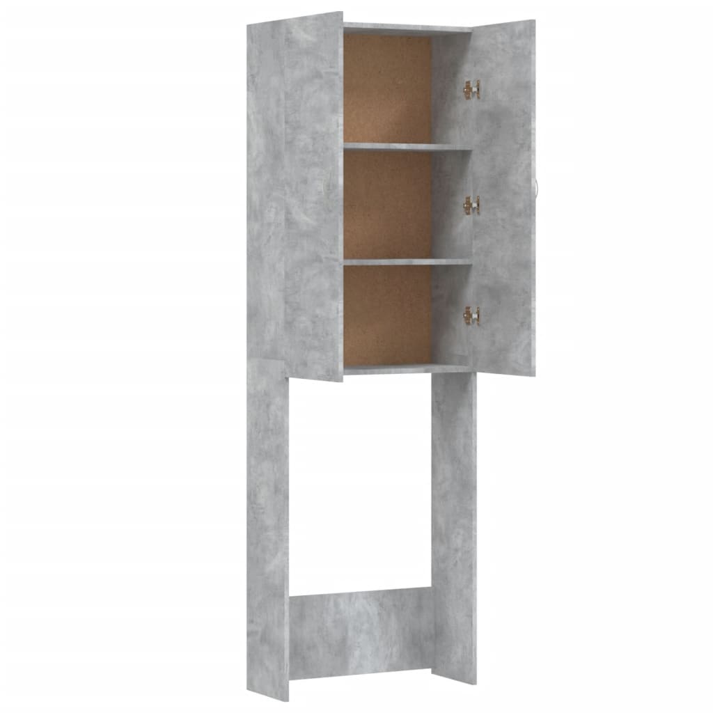 Vidaxl Washing Machine Cabinet, Concrete Grey, 64 X 25.5 X 190 Cm