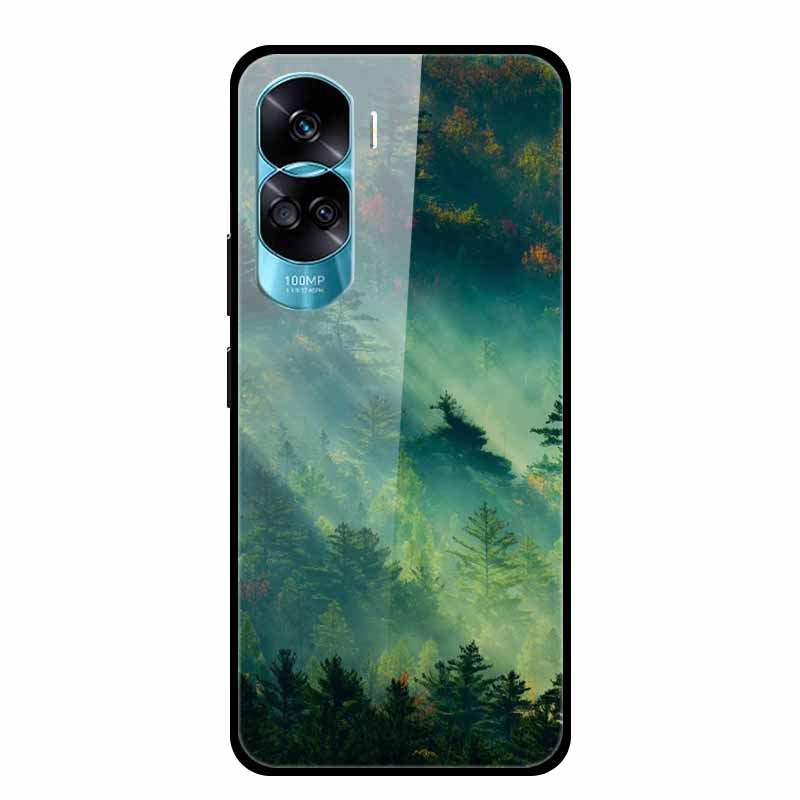 For Honor 90 Lite Case Honor90 Pro 5G Wolf Cats Tempered Glass Hard Covers for HuaWei HONOR 90 Pro 90Lite Protective Luxury Capa