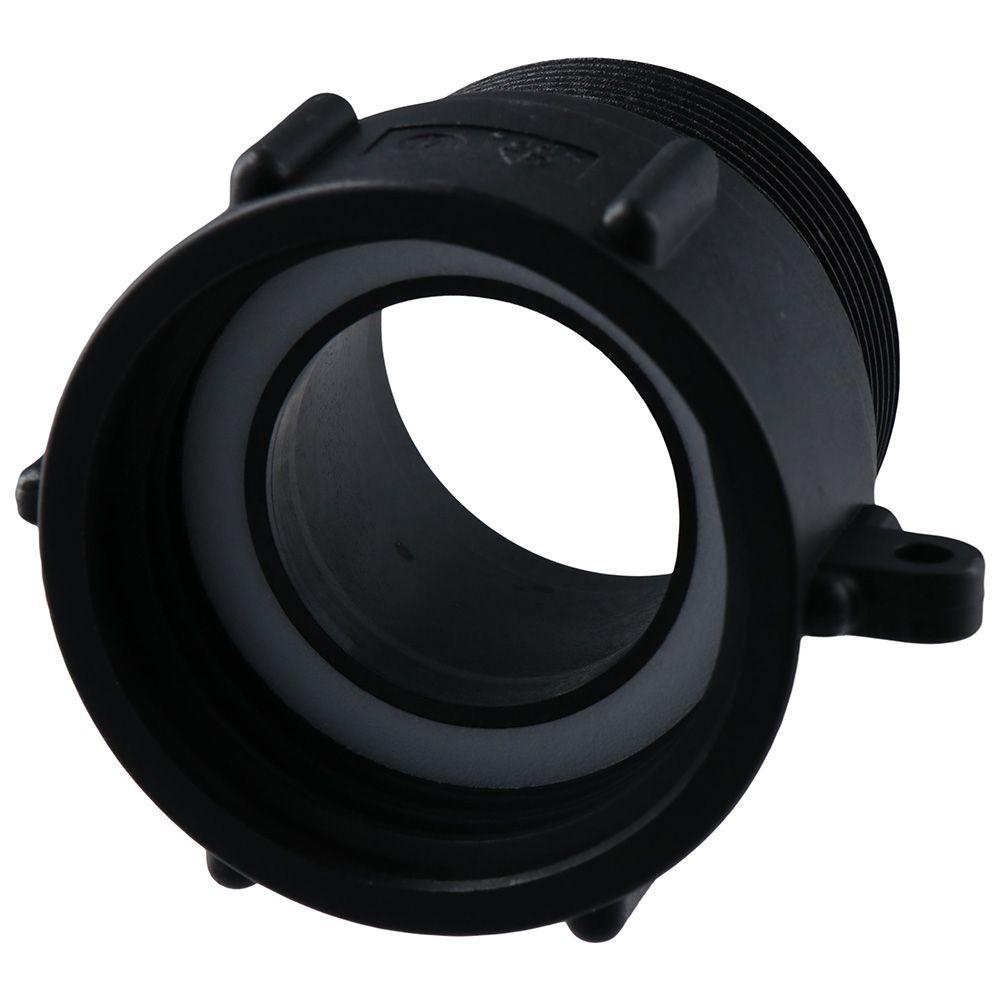 IBC Tote Fittings Plastic IBC Tote Adapter 2 Inch Black Ton Bucket Joint Accessories Filament Tank Adapter Tote Connector