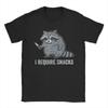 Funny I Require Snacks Animal Raccoon Tshirt Men Crew Neck Cotton T Shirts Short Sleeve Tees Gift Idea Clothes