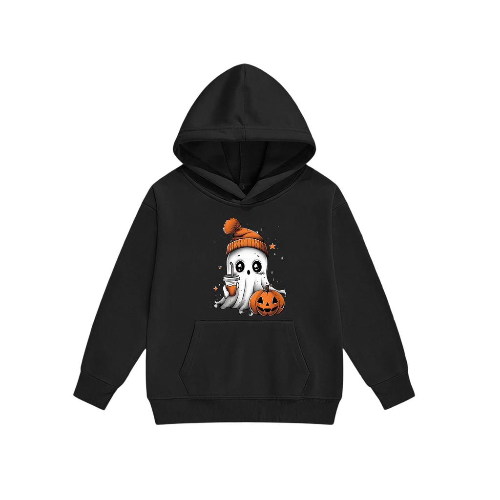 Kids Hoodie with Halloween Print - Long Sleeve Pullover Sweatshirt for Boys and Girls