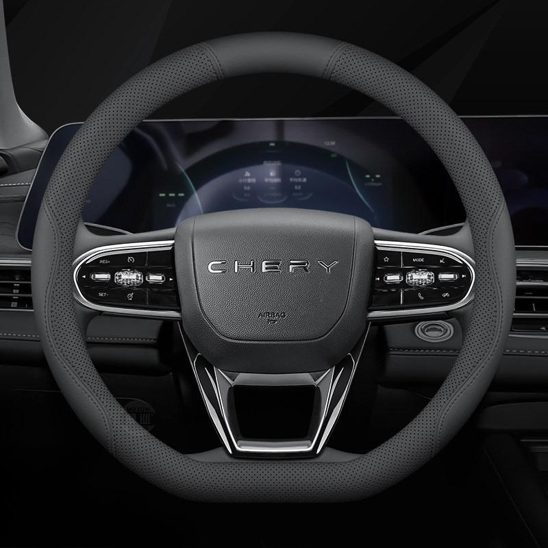 For CHERY Car Steering Wheel Cover Nappa Leather Fit Tiggo7 Pro Tiggo8 Pro Tiggo9 Omoda5 Arrizo8 Arrizo5 Tiggo5x Accessories