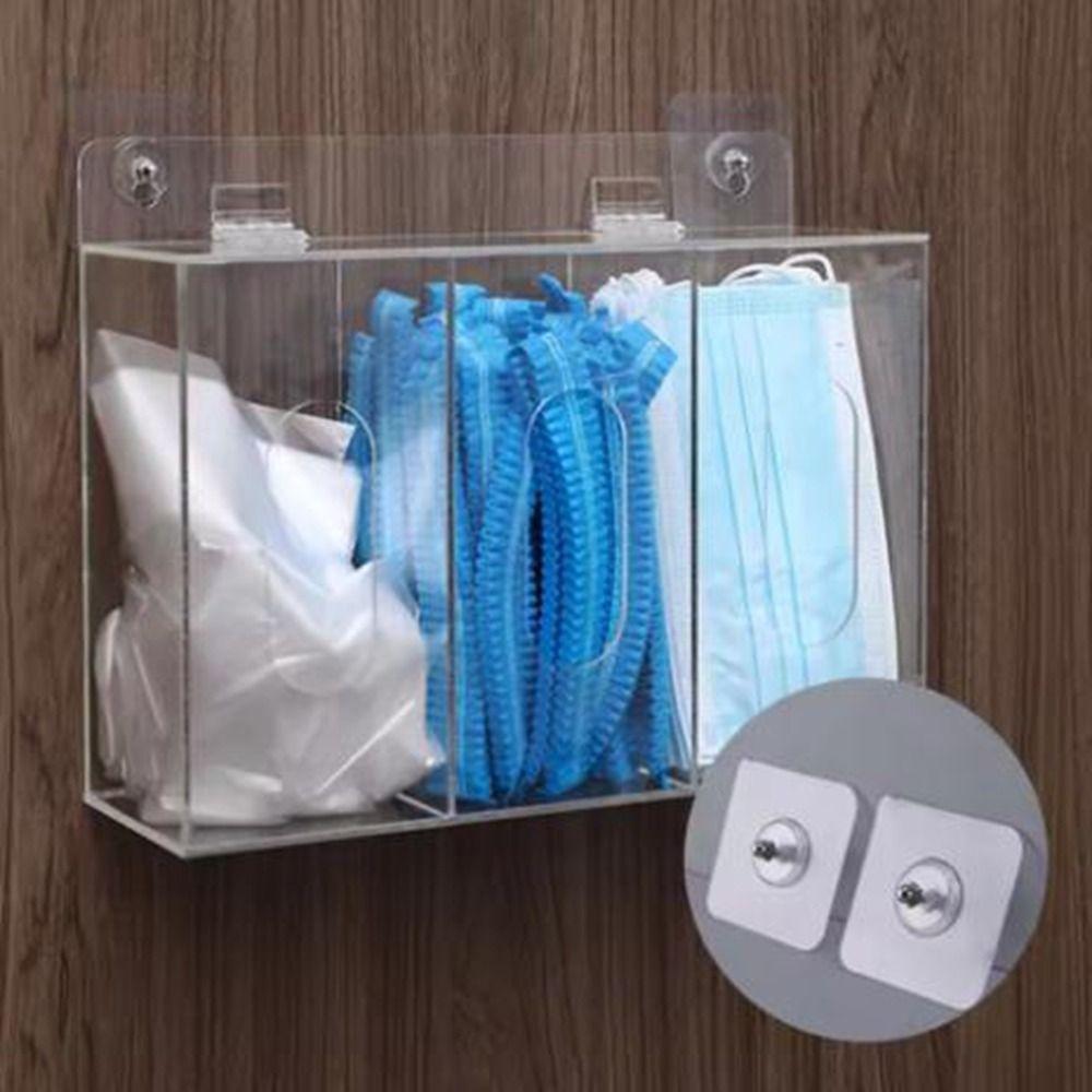 Wall Mounted Acrylic Glove Holder Transparent Gloves Dispenser Box Mask Storage Box  Office