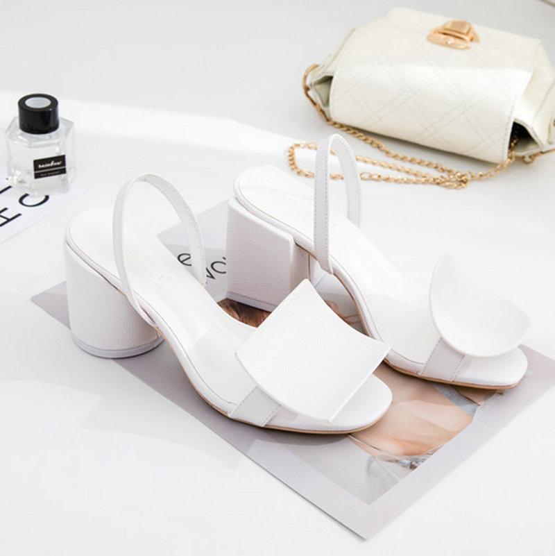Fashion Designed Square Heel Sandals For Women Roman Square And Round Trendy And Unique Thick Heel Back Strap Sandals Large Size