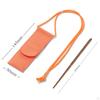 / Separate Stainless Steel Wooden Chopsticks Reusable Travel Foldable with Pouch