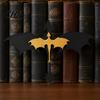 Decorative Shelf Accents Double Dragon Bookends, Vintage Fantasy Flying Bookshelf Decor, Stable Reading Room Decor Sculpture Book Stopper for Shelves,