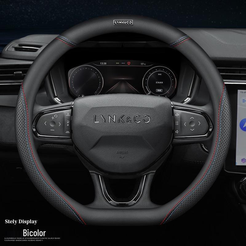 All-Season Genuine Leather Steering Wheel Cover for Lynk&Co 01 and 02/03 PHEV
