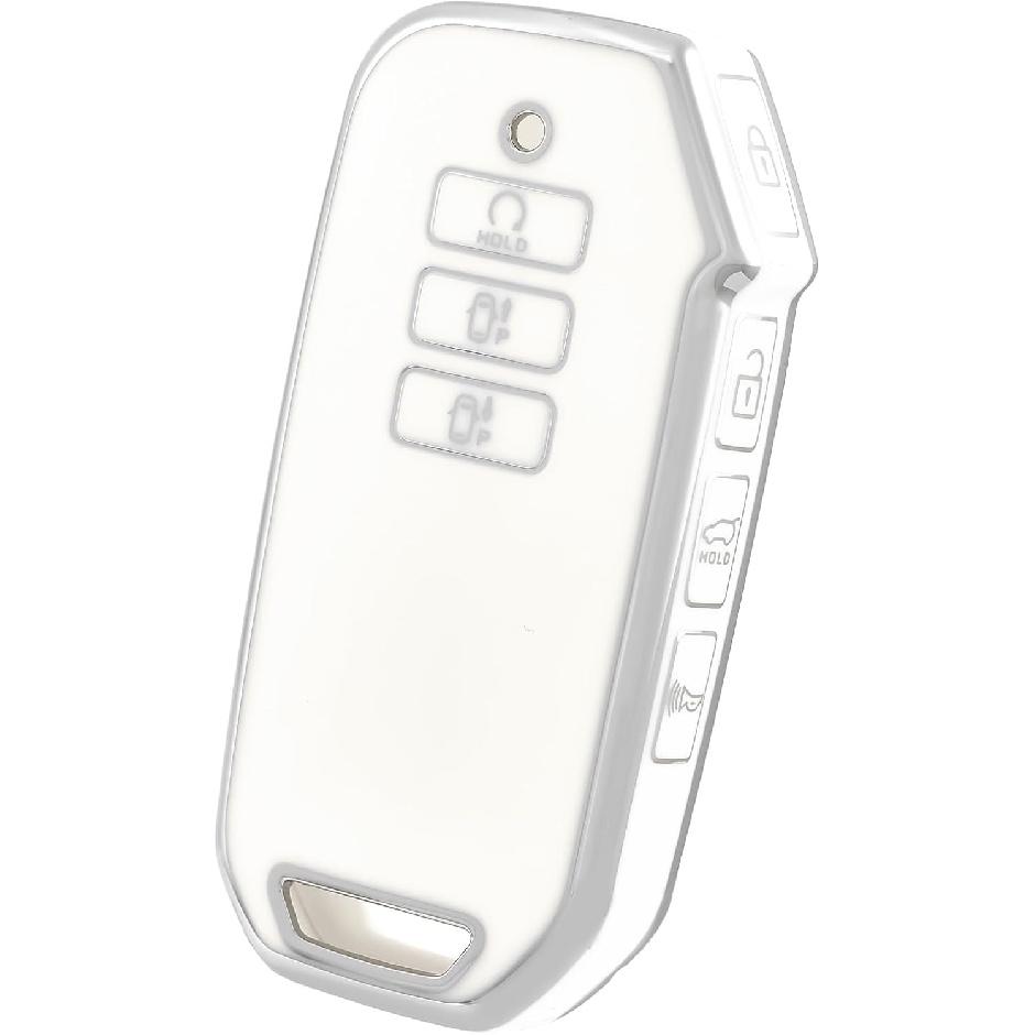 for Kia Key Fob Cover, Soft TPU Protection Key Fob Case Compatible with Kia EV6 K5 Seltos Carnival Dl3 Mq4 7 Button Smart Remote Car Key Shell Holder