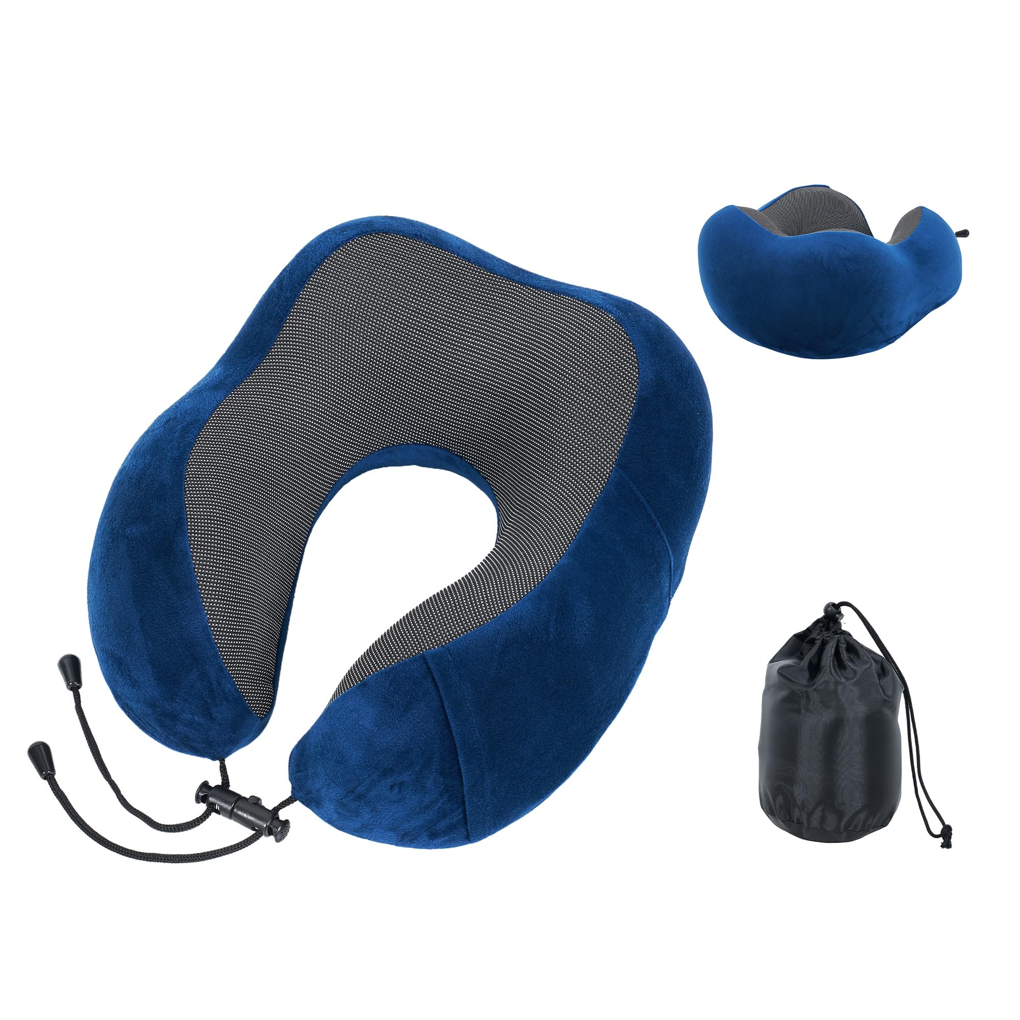 

VECELO Neck Portable Integrated Storage Straight Neck Nap Navy Blue Pillow, Airplane, Pillow, Bag, Neck, Car, Pillow, Pillow,