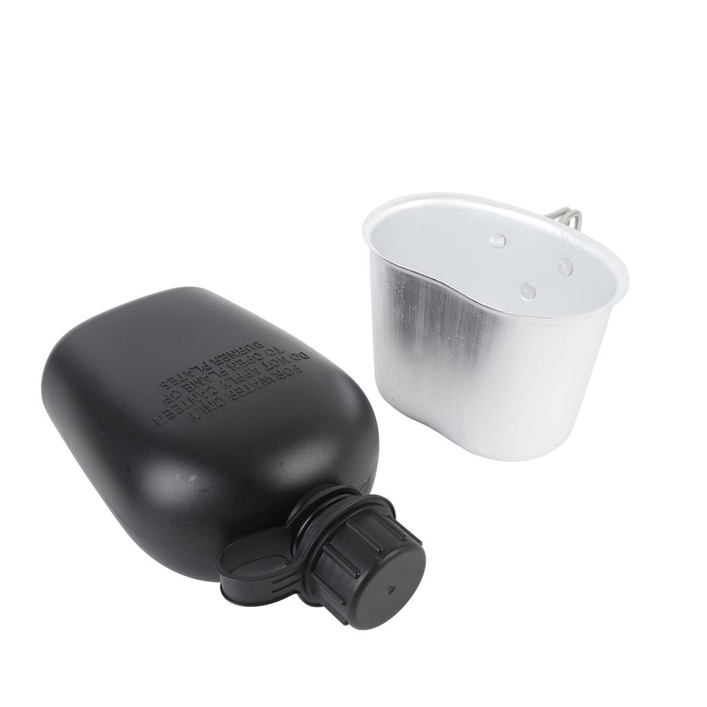 Outdoor Canteen Kit PE 1L Canteen Water Bottle with Bottle Pouch and Cup for Camping Hiking Backpacking