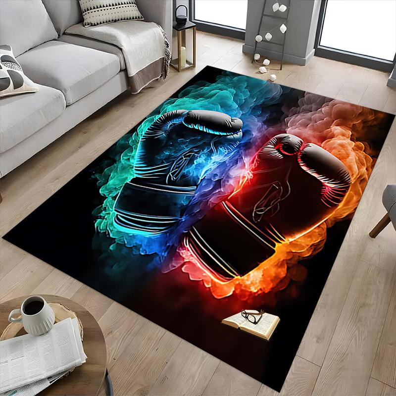 1PC Boxing Gloves Non-Slip Floor Carpet Compatible for Office&Living Room&Dining Room - Flat-Weave Machine- Soft & Pattern-E292
