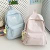 Schultasche Japanischer Ins-Stil Bestickte Schleife Rucksack Weiblich Mittelschule Oberschule Schultasche Leicht Großes Fassungsvermögen Reise Rucksack