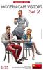 Miniart Maßstab Modernes Café und Kunden Set 2 mit 3 Kunststoff MA38090 1/35 Figuren, Modell,