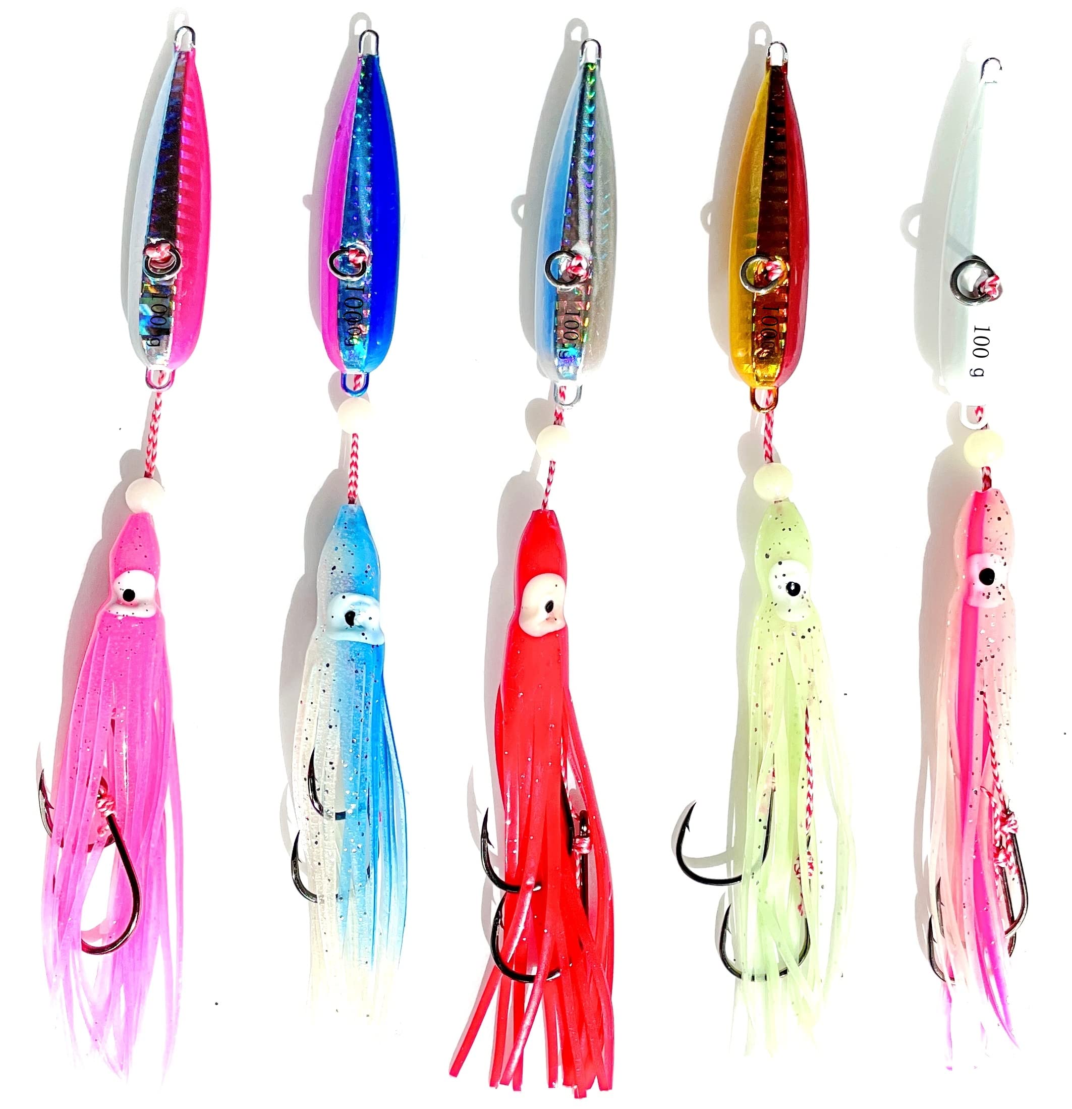

Anopono Tairaba Metal Jig Octopus 5 of Taguri Lead Replacement with Luminous for Bottom Fishing Bait, Colors/Set 5, Hooks, Inchiku, 11.5cm, 100g,