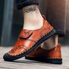 Herren Casual Lederschuhe Low Top Outdoor Slipper Weiche Sneaker Rutschfeste Flats Mokassin Handgefertigt Große Größe 39-46