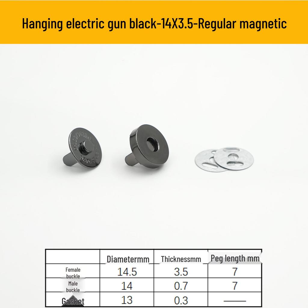 Triple Strength No-Sew Round Electroplated Magnetic Bag Buckle with Thickened Metal Pin