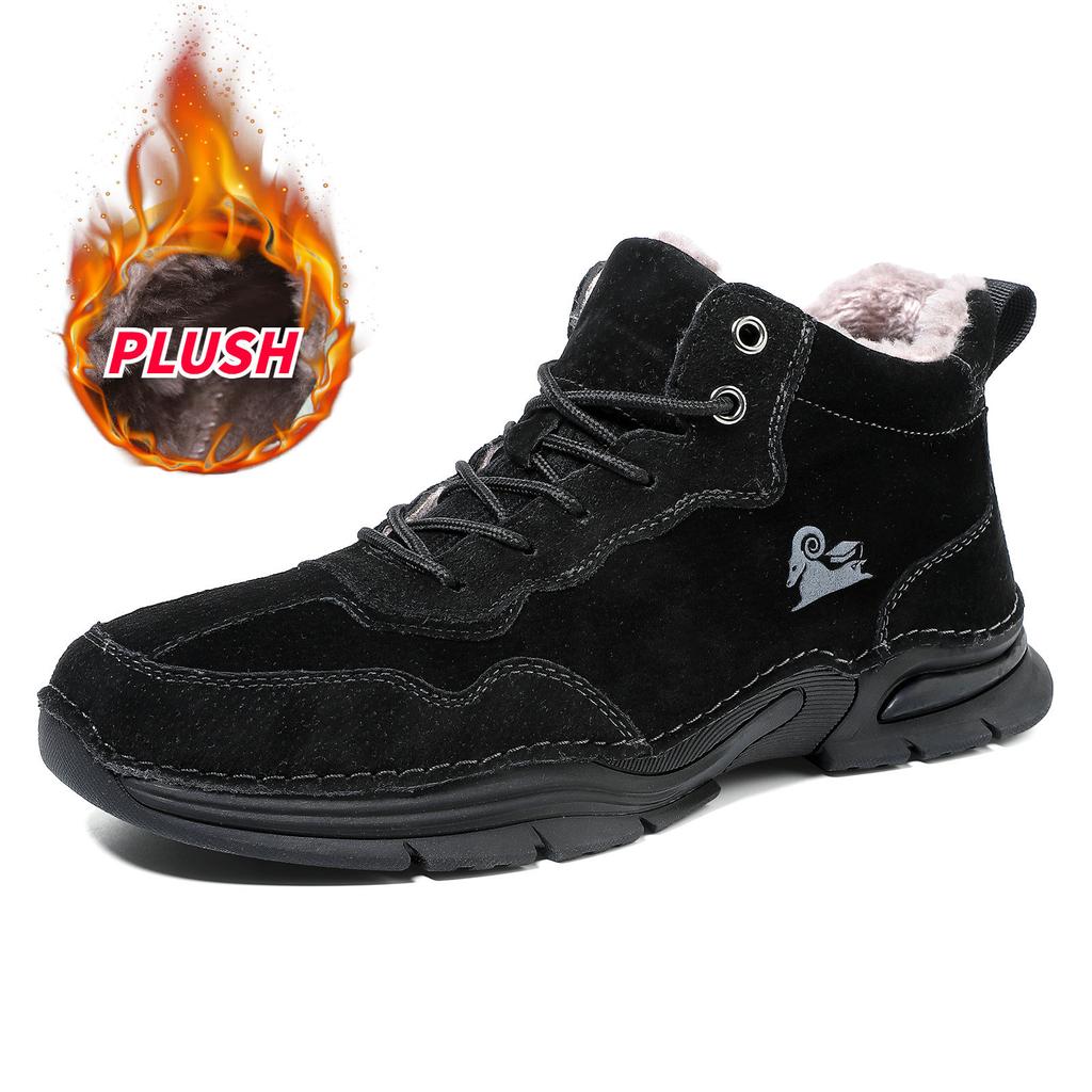 High-top outdoor casual shoes genuine leather men's Martin boots wear-resistant and non-slip large size