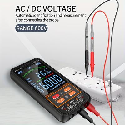 Smart Digital Multimeter Auto-Ranging Voltmeter Electrical Tester Measures Voltage Current Capacitance Resistance Continuity Duty-Cycle Temperature