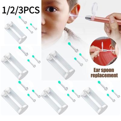 1/2/3PCS Earwax Removal Cleaning Wax Camera Spoon Replacement Practical Accessory Earwax Pickup Head Replacement Ear Spoons