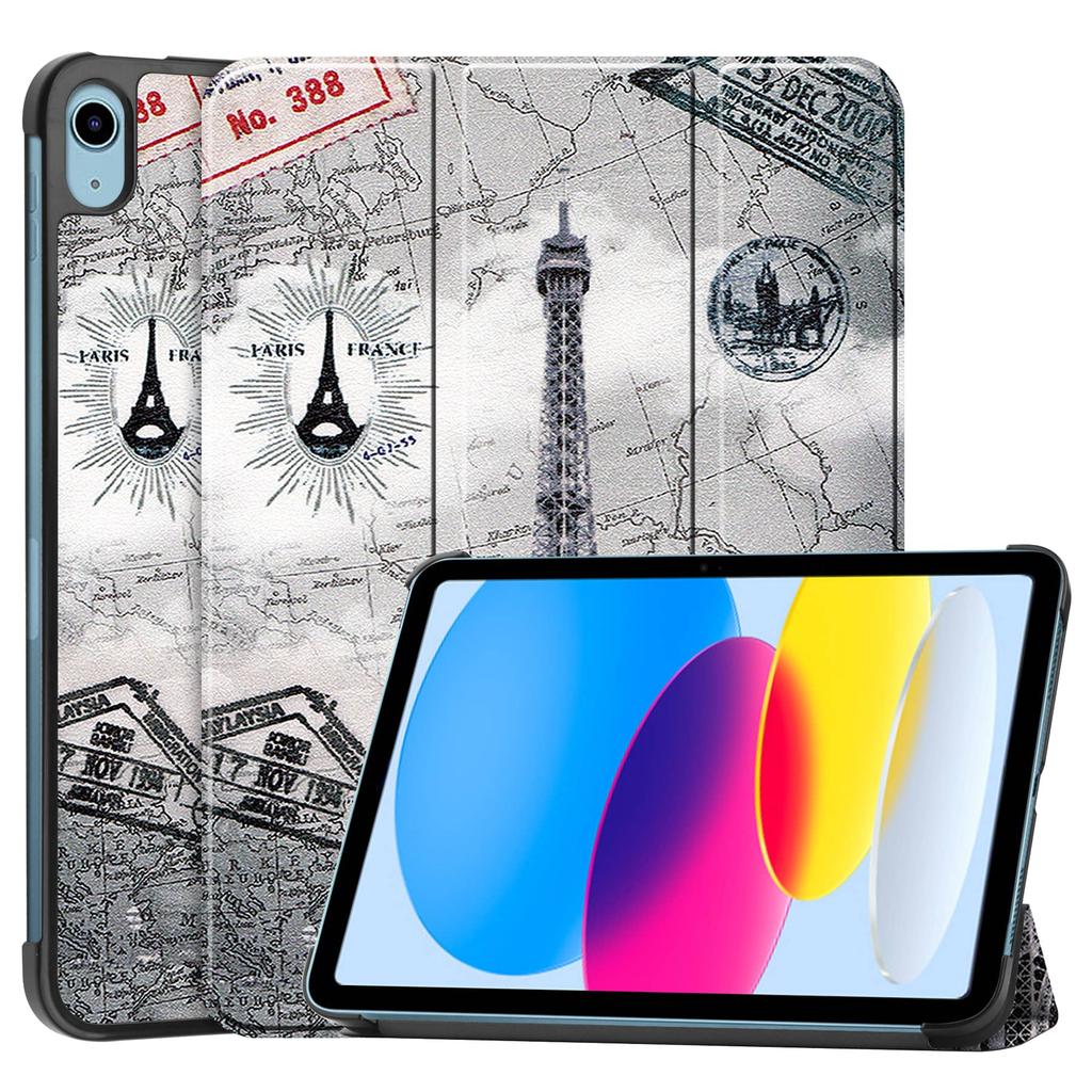 Case for iPad A16 11 2026 iPad 10th 10.9'' with [Tri-fold Stand +  Auto Wake/Sleep],Colorful Premium PU Leather Case Shockproof