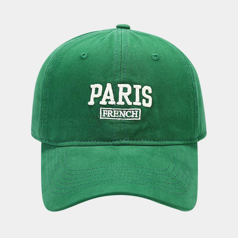 Simple PARIS letter embroidered baseball cap spring and summer versatile sunscreen visor, couple soft top cap