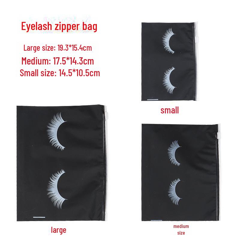 EVA Eyelash Frosted Ziplock Cosmetic Storage Bag