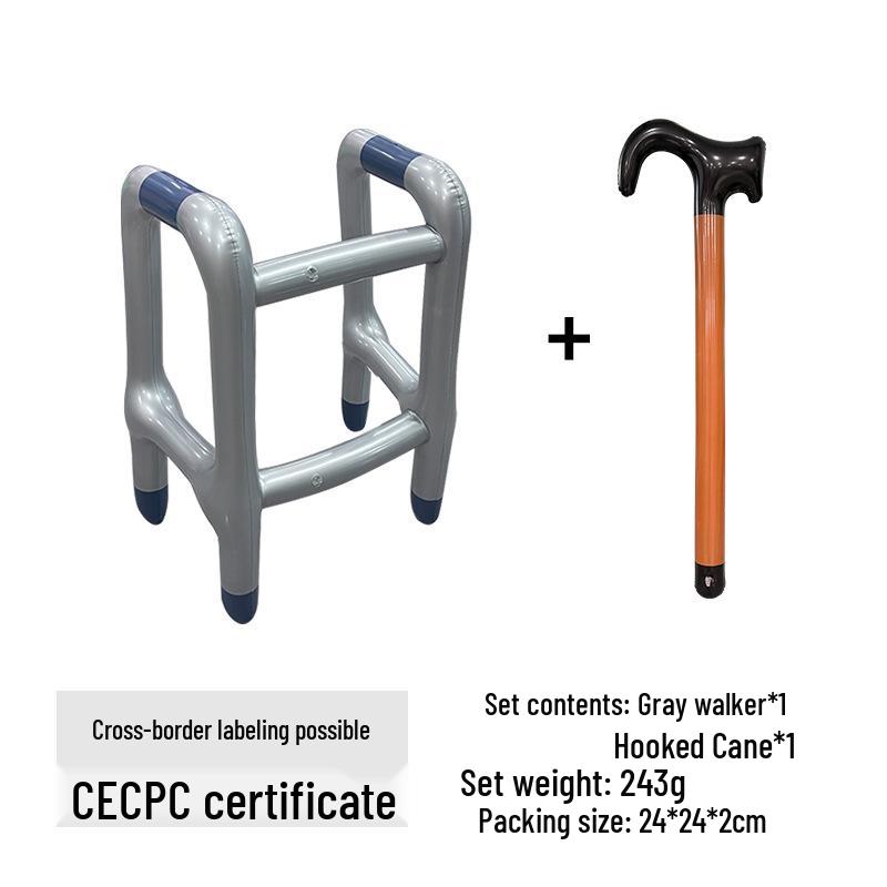Inflatable Walker & Crutch Set for Halloween & Christmas Props