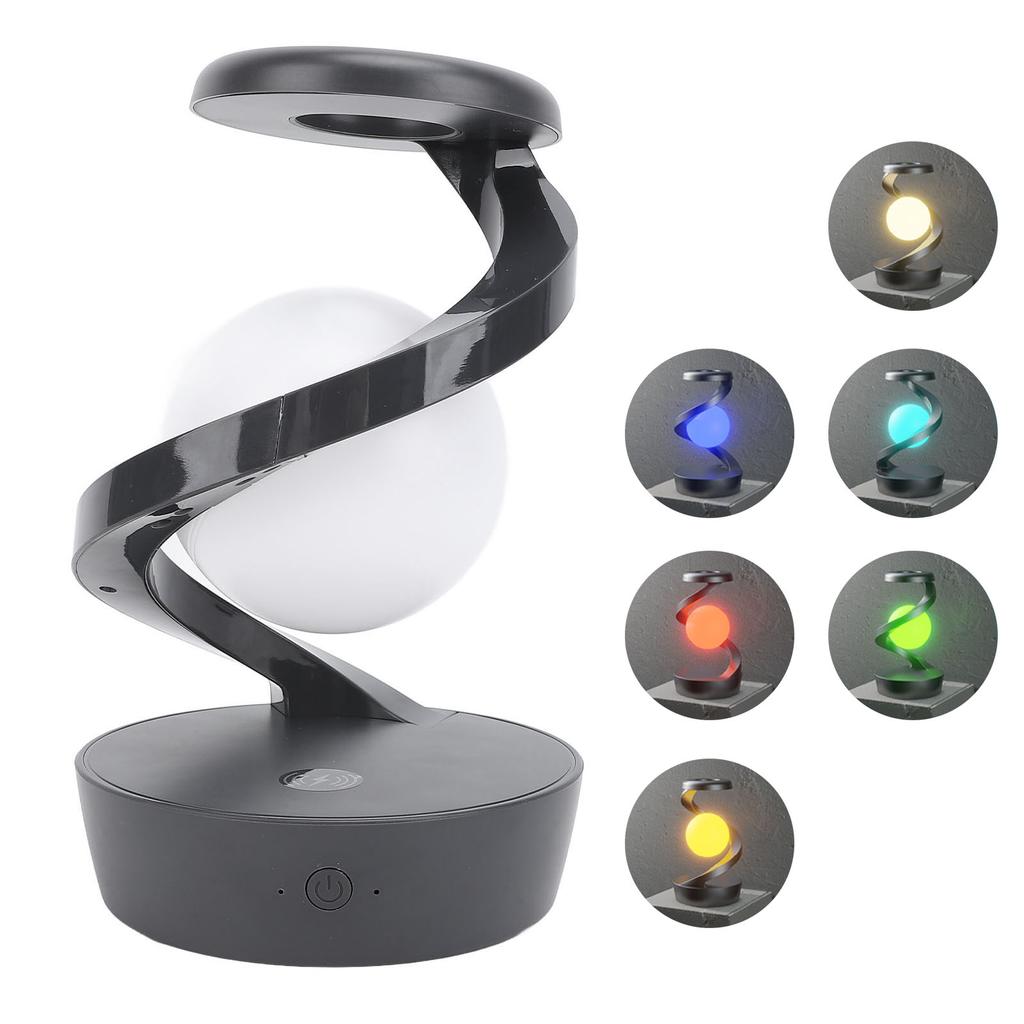Wireless Charger Night Light Smart Control Rotating Floating RGB Color Changing Desk Lamp for Gifts 