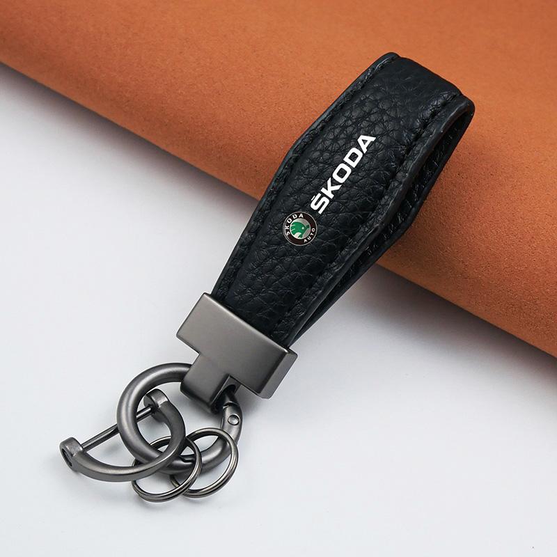 Car Solid Color Keychain Business Gift Men Women Keyrings For Skoda octavia 3 2 superb 3 kodiaq Fabia Kamiq Karoq Accessories lcvr69