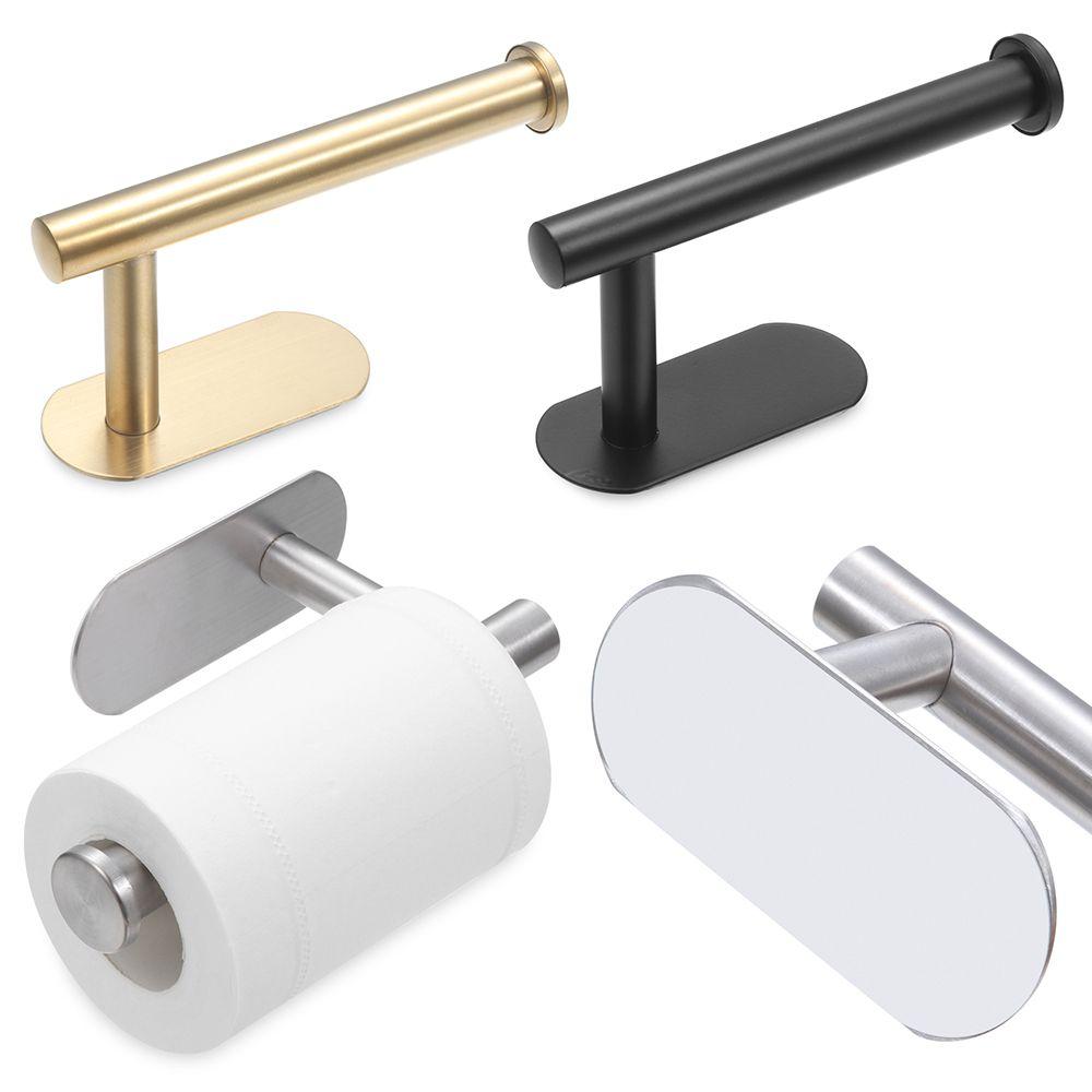Modern No Drilling Stainless Steel Wall Mount Bathroom Accessories Toilet Roll Holder Toilet Paper Holder Storage Rack