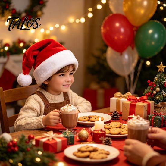 Holiday Costume Accessories Christmas Santa Hat, Flannel Plush Hat for Adults, Soft Thickened Thanksgiving Halloween Props Red White Velvet
