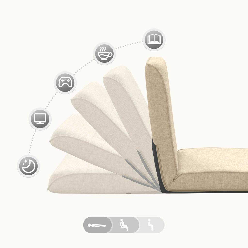 Adjustable Footstool Cream Fabric