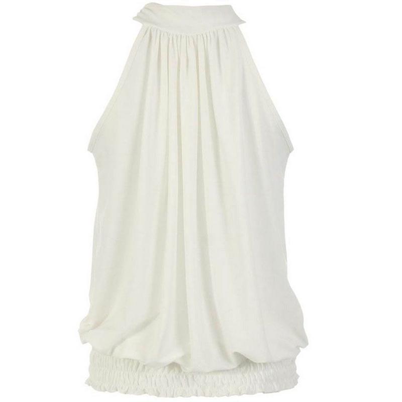 Elegant Women Sleeveless Lotus Chiffon Shirt Exuding Timeless Style For Office Wear