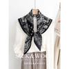 2025 Autumn and Winter New Warm Silk Wool Silk Scarves Women's High Sense Versatile Fashion Silk Wool 90 Square Scarves